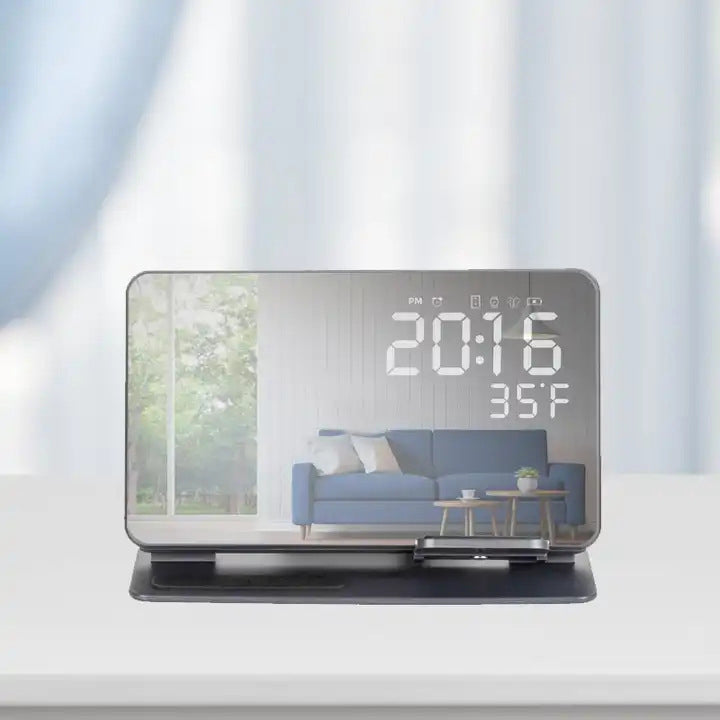 6-in-1 Wireless Charging Station Charger Clock for iPhone 17 16 15 Apple Watch