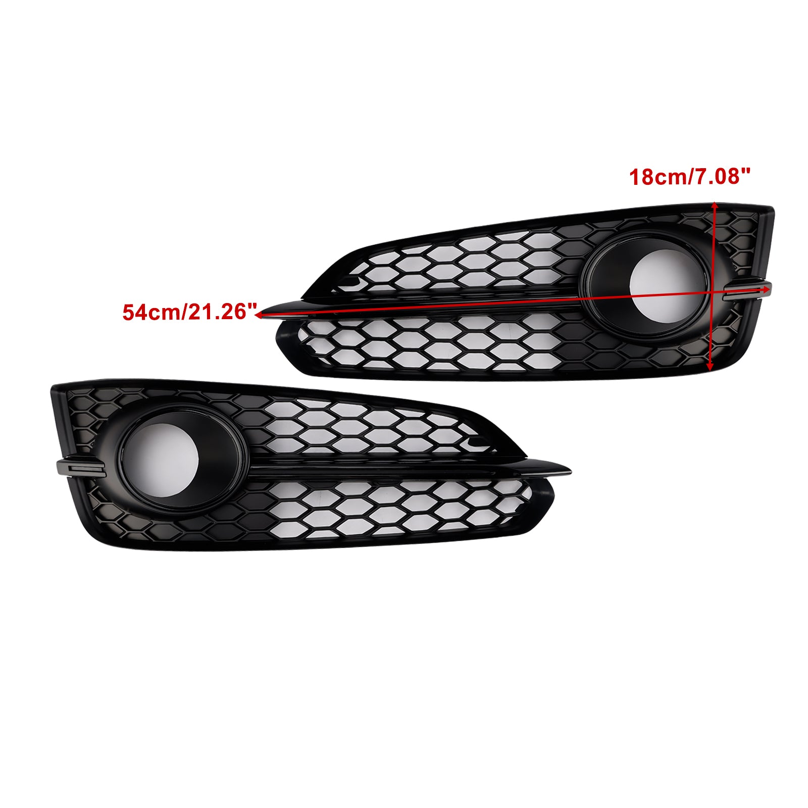 2015-2017 Audi A8 S8 2PCS Black Fog Fog Grill Grille Light Cover