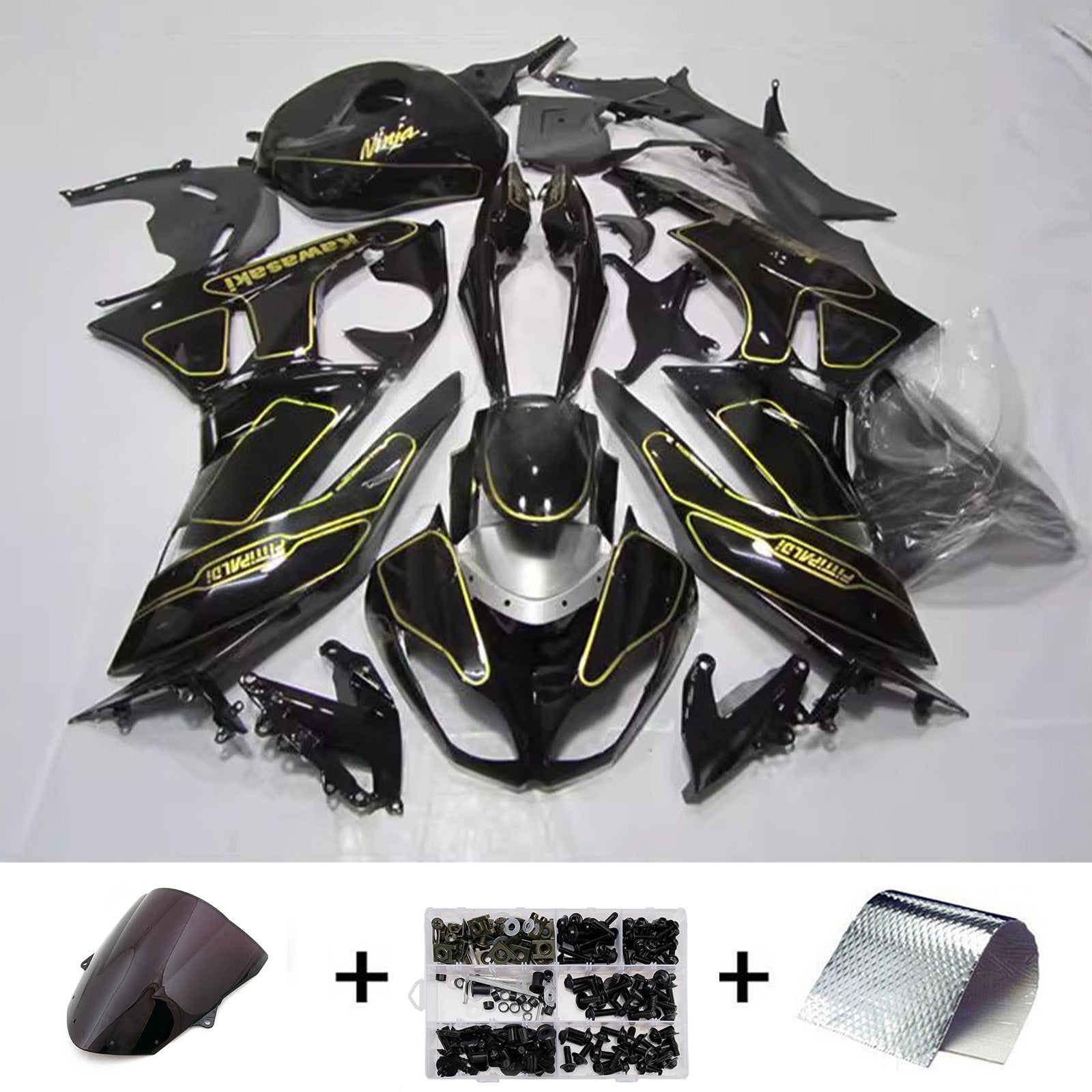 Kit carena iniezione carrozzeria in plastica ABS adatta per Kawasaki ZX6R 636 2009-2012