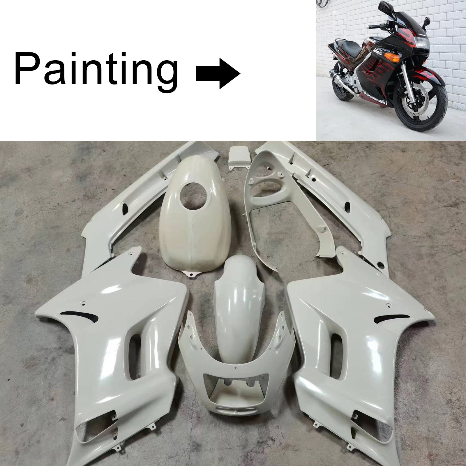 1996-2007 Kawasaki ZZR250 injektionsmässa kit Bodywork ABS