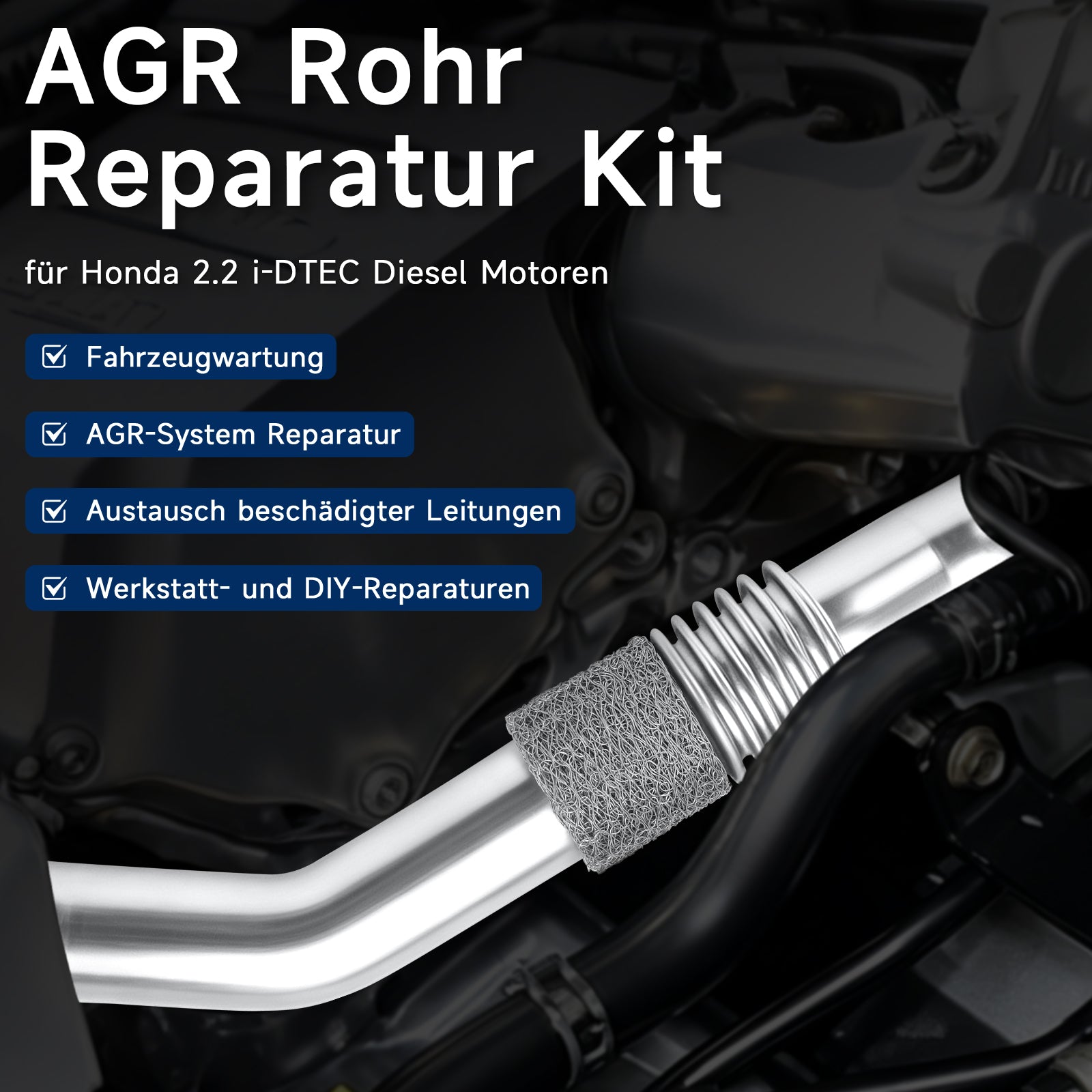 Kit di riparazione tubo EGR per Honda Accord CR-V Civic 2.2 i-DTEC Diesel 18725-RL0-G02