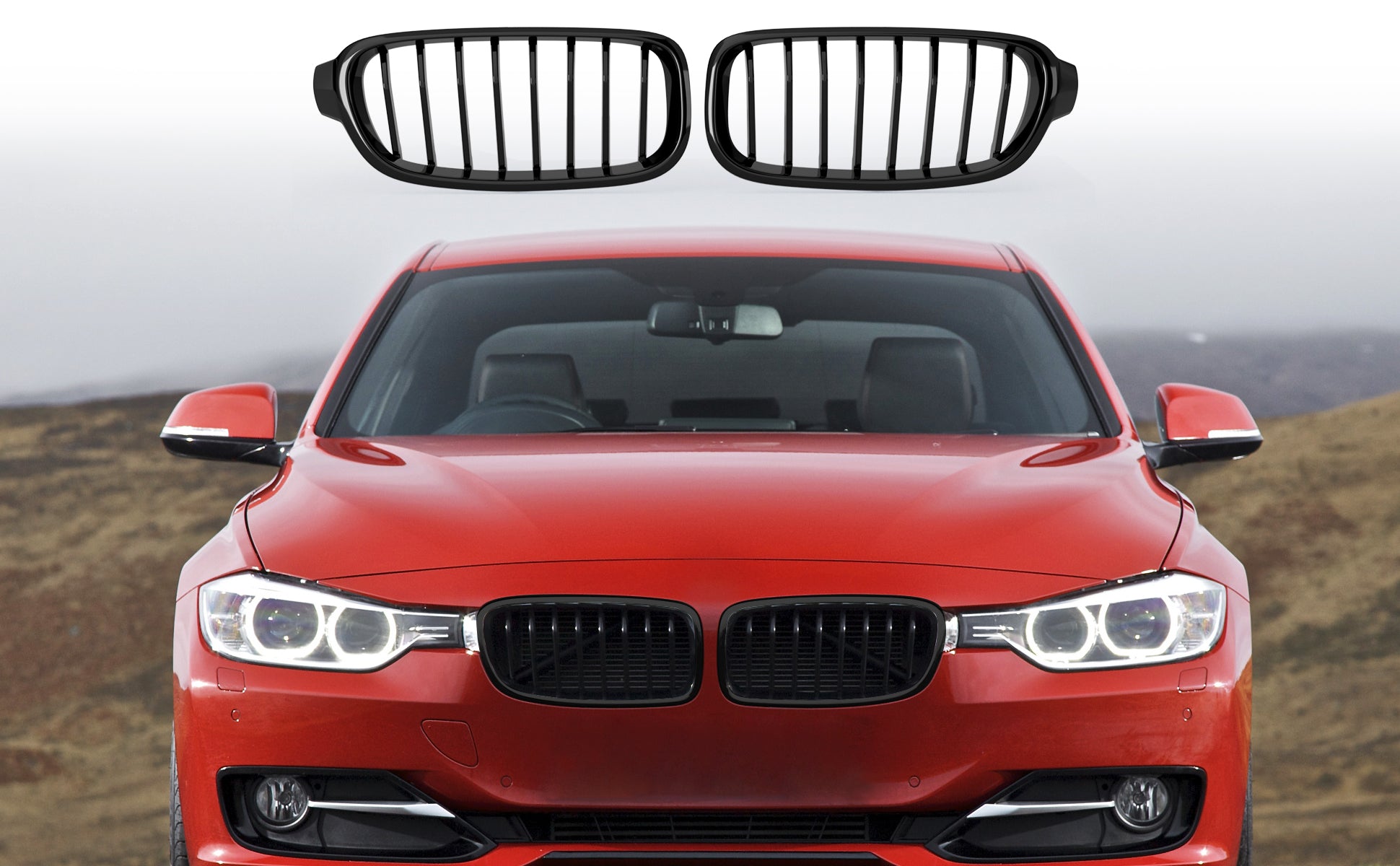 2012-2019 BMW 3 Series F30 F31 F35 Gloss Black Front Kidney Grill Grille