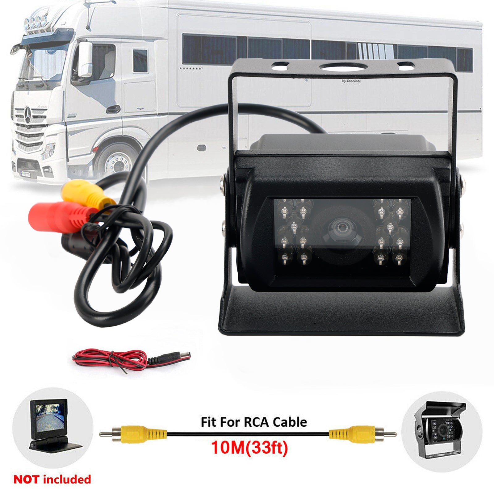 18 IR CCD Auto achteruitrijcamera Heavy Duty achteruitrijcamera 12-24V