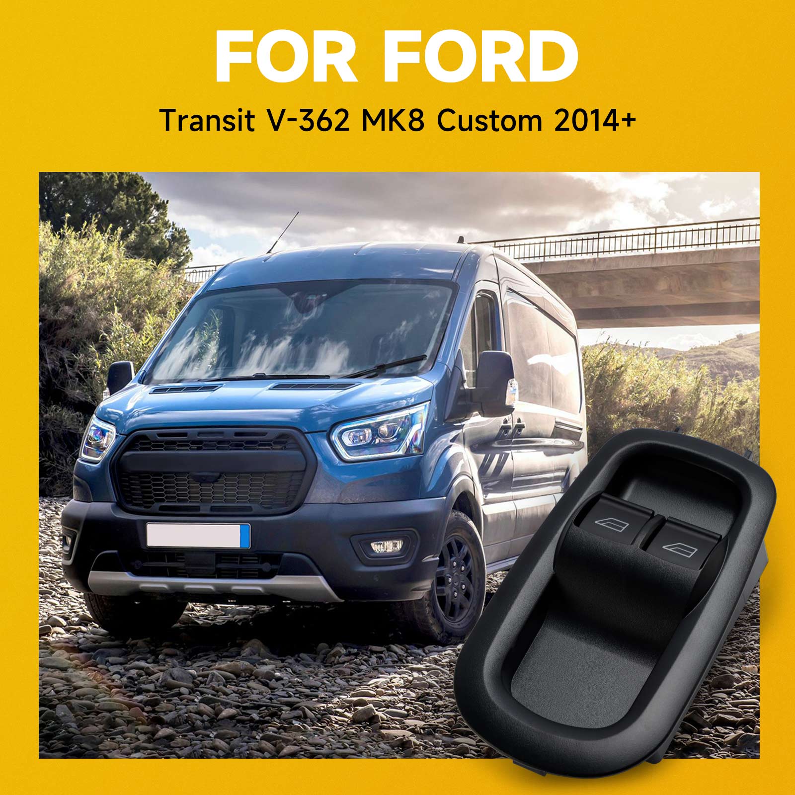 Ford Transit MK8 Custom 2014+ Dvojité okenné prepínač Vodiči bočných dverí 1791339