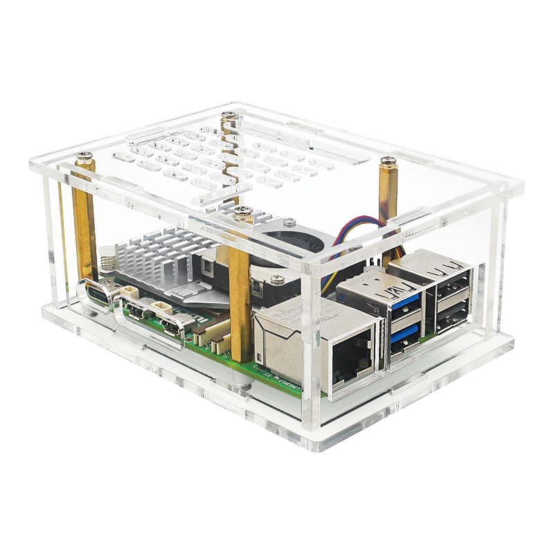 Raspberry Pi5 PCI-E Adapterbehuizing PCIe naar M.2 Adapterkaart Acrylboxradiator