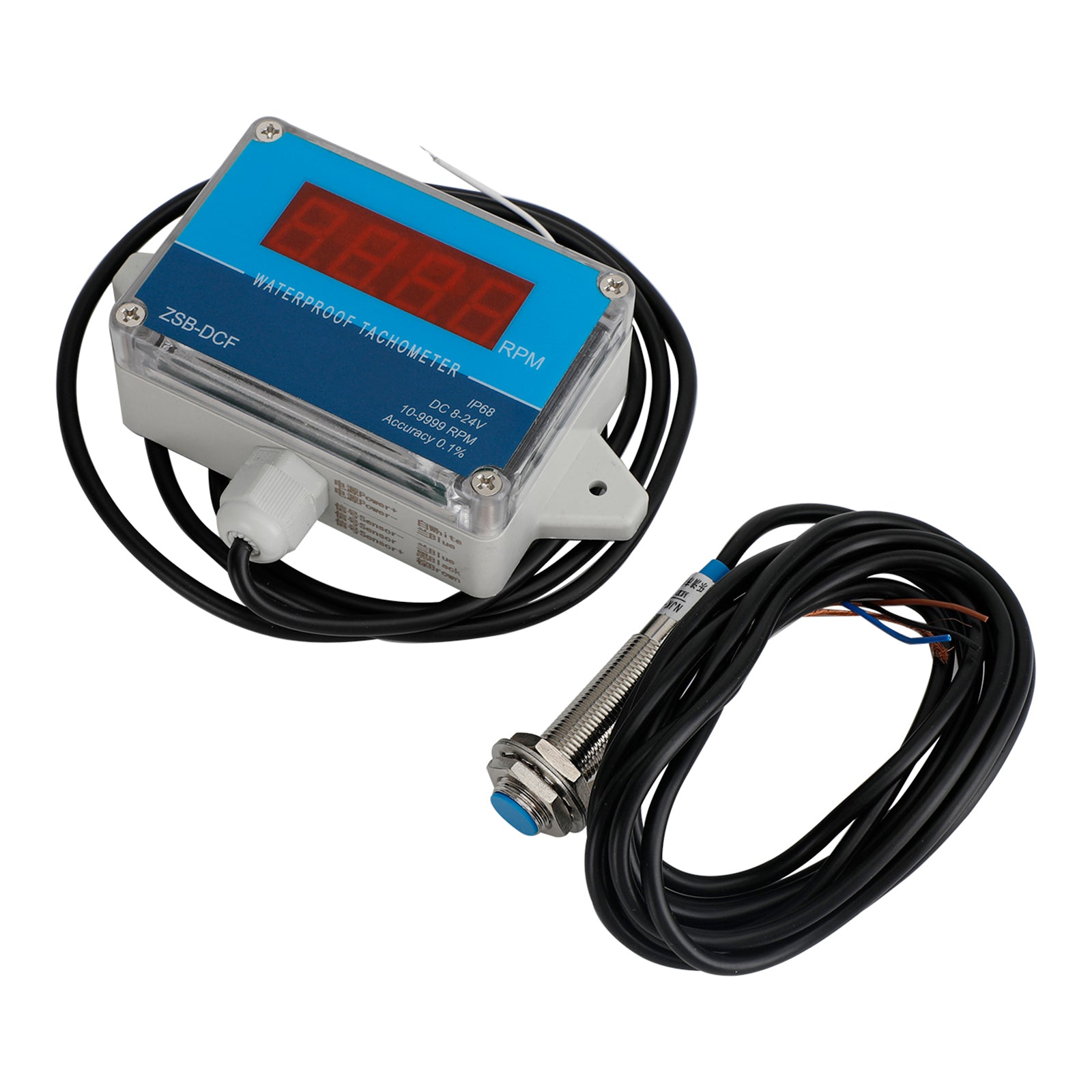 DC 8-24V Hall Tacomômetro Digital LED Motor Speed Meder Tester IP68 Imper impermeável