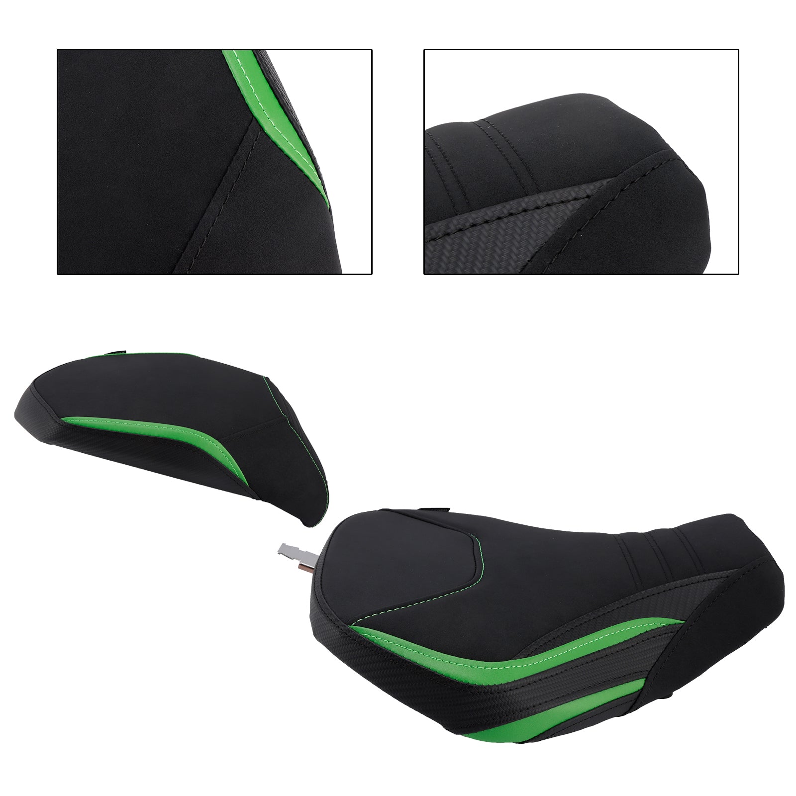 Front&Rear Raider Passenger Cushion Kit Green1 For Kawasaki Ninja H2 Sx 22-25