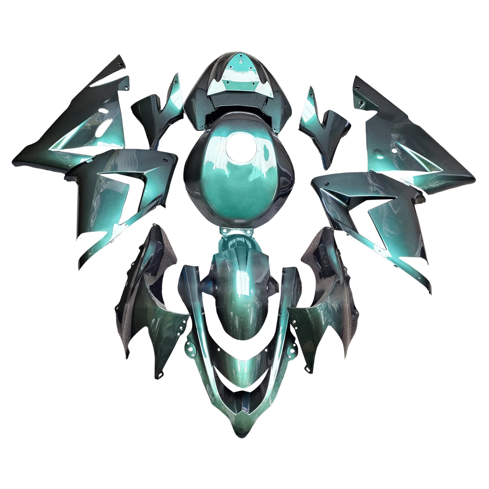 Injectiekuipset carrosserie kunststof ABS geschikt voor Kawasaki ZX10R 2004-2005