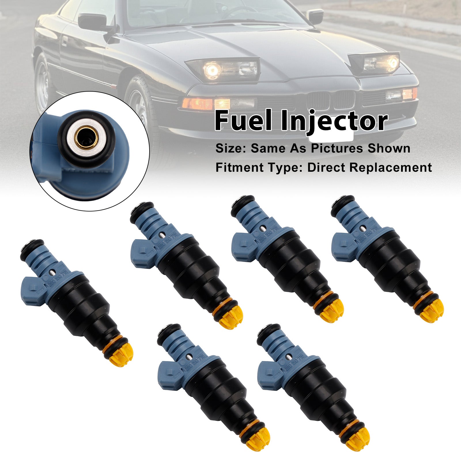 6Pcs Fuel Injector For BMW 3 Series E30 E36 2.5L 1.8L 87-97 Ford 0280150715