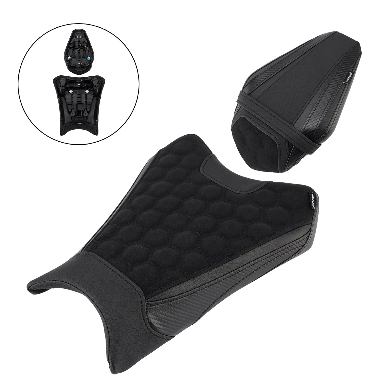 Front&Rear Raider Passenger Cushion Kit Black1 For Bmw R1300Gs R 1300 Gs 24-25