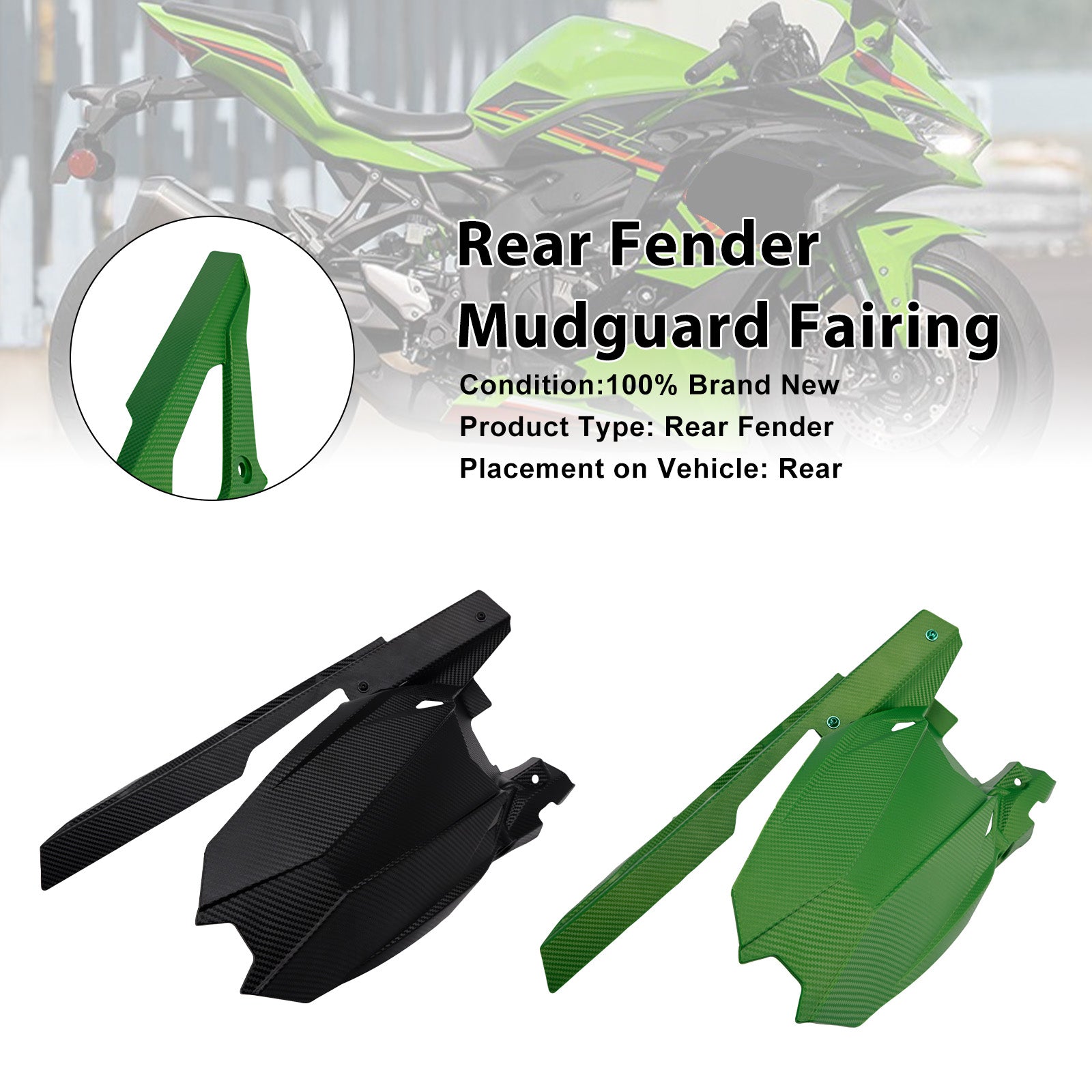 2020-2025 Kawasaki ZX-25R ZX-4R ZX-4RR Rear Fender Mudguard Fairing