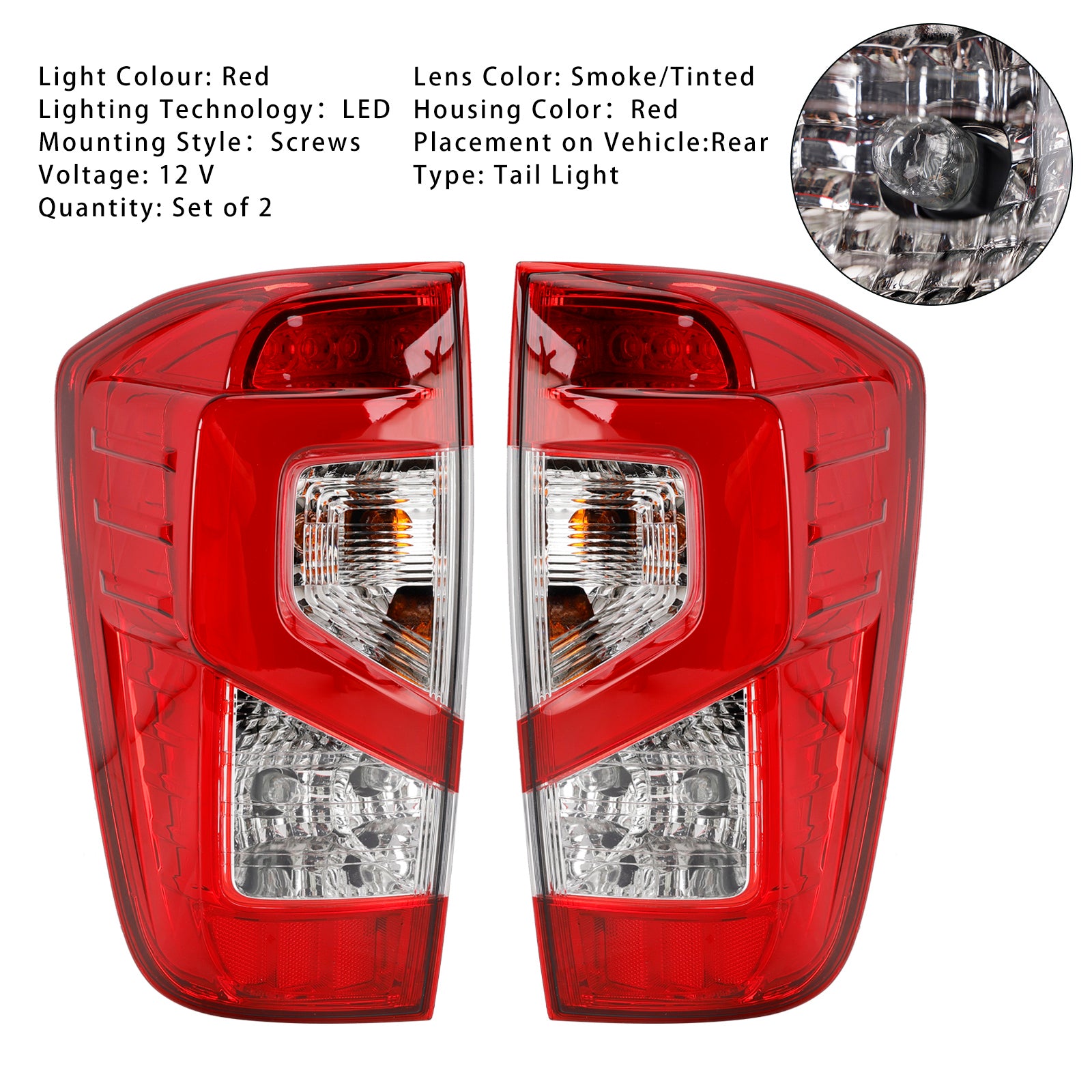 2015-2021 Nissan Navara NP300 D23 Bar 3D Bar à LED Paire lampe de feux arrière