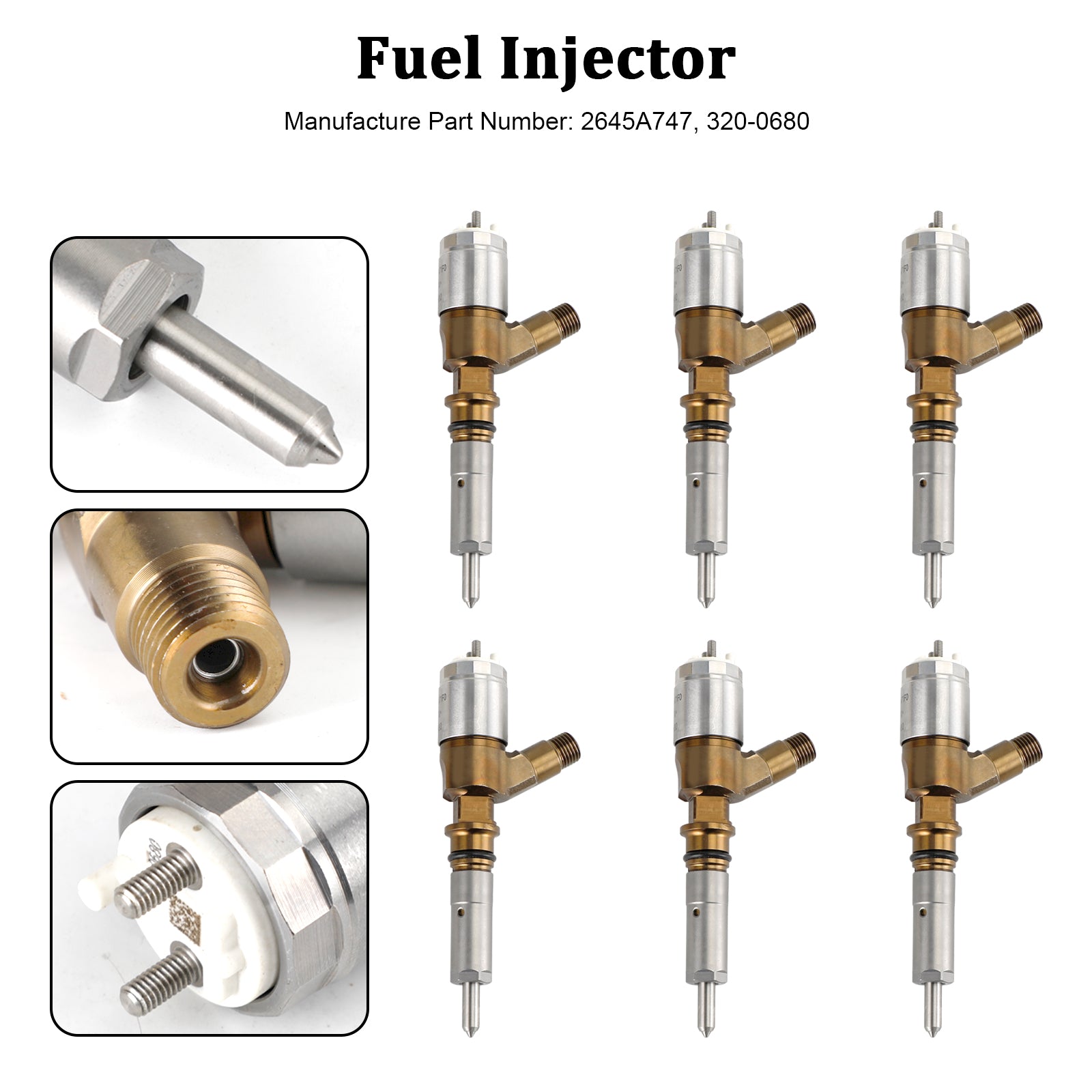 6st bränsleinsprutare 2645A747 Fit Cat Fit Caterpillar Perkins C6.6 320-0680