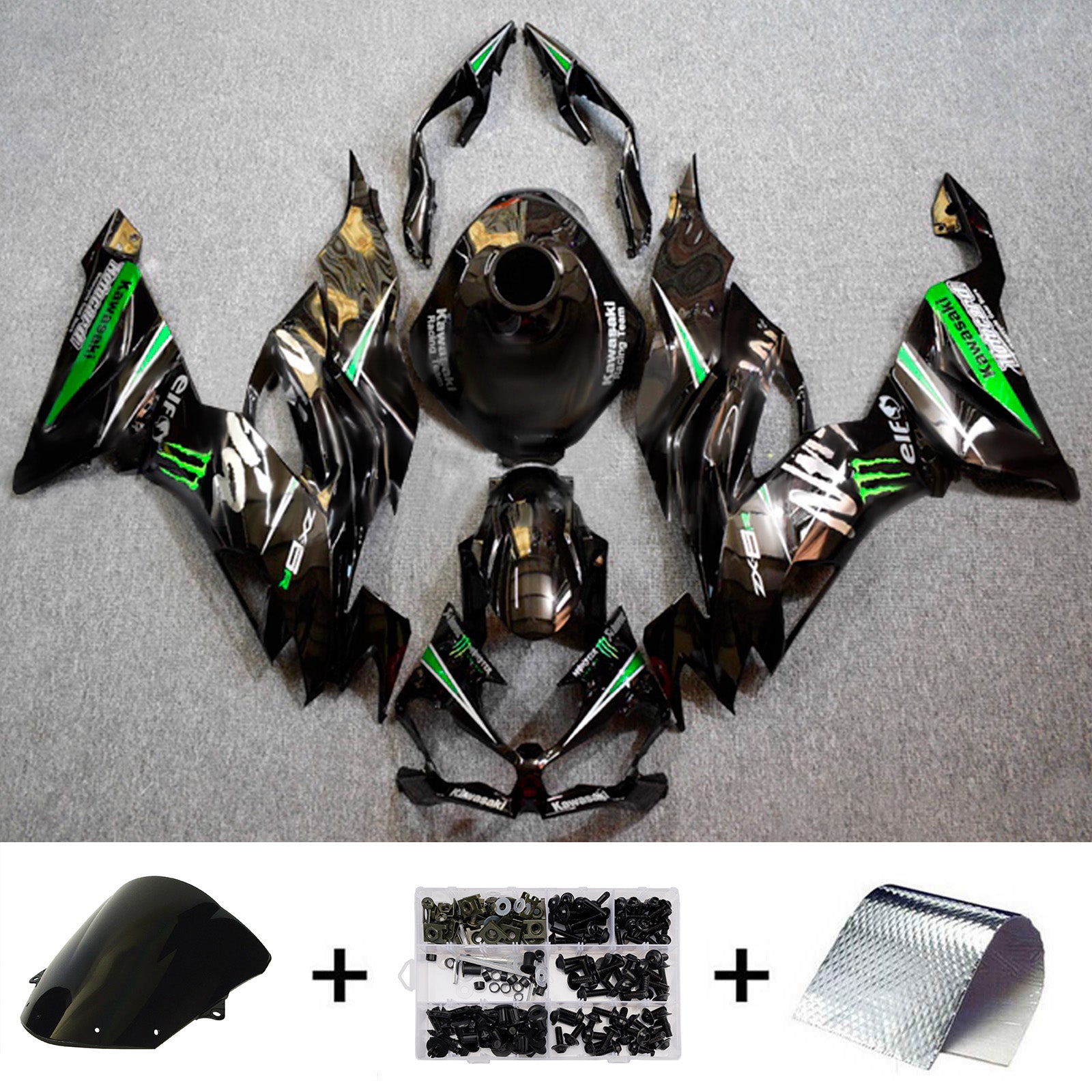 Injection Fairing Kit Bodywork Plastic ABS fit For Kawasaki ZX6R 2019-2023