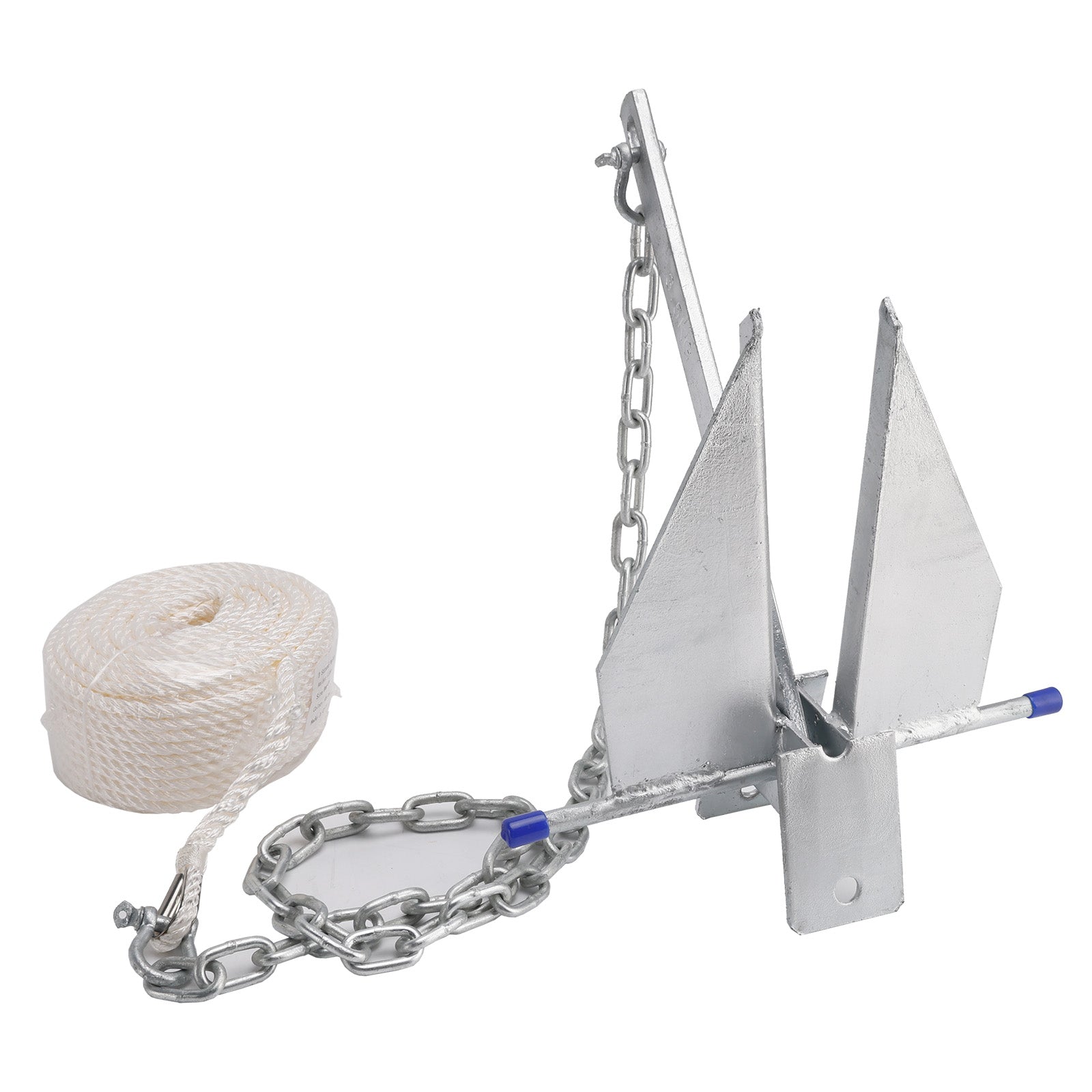 Kit gegalvaniseerd bootanker 13 lbs schuifanker & Ketting & Touw Zilver Voor Boot 13lbs