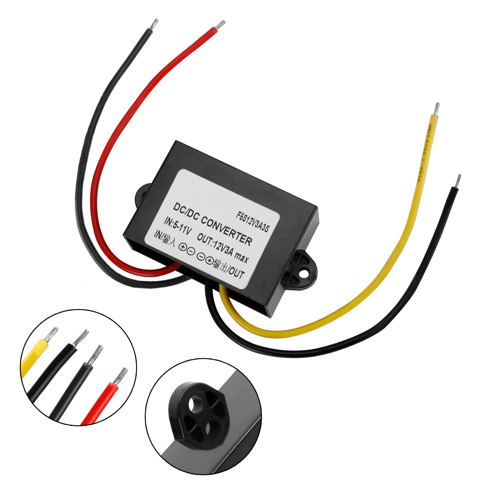 Waterproof DC-DC Boost Step-Up Converter 3A 6V To 12V Car Power Supply Module