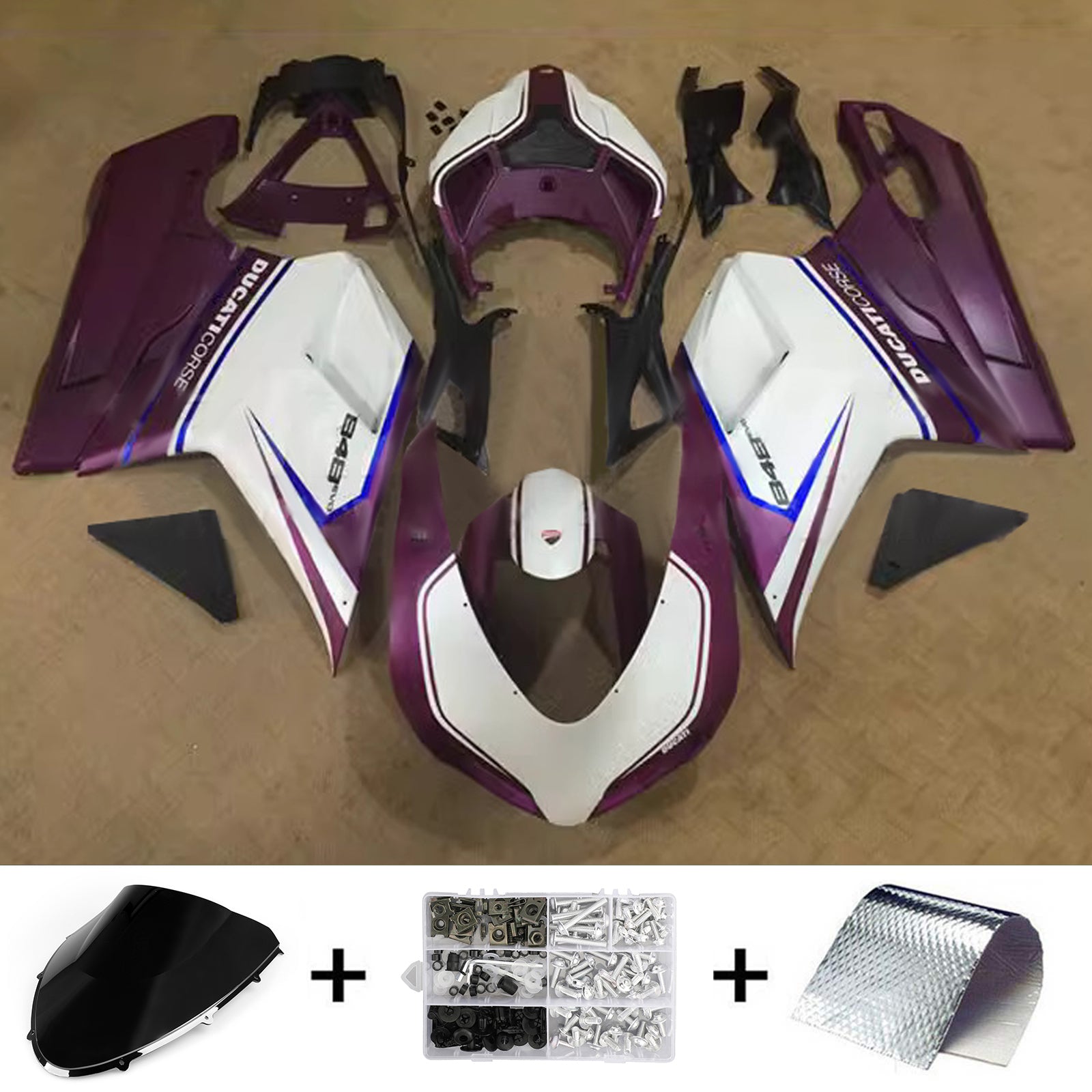2007-2011 Ducati 1098 1198 848 Fairing Kit Bodywork ABS