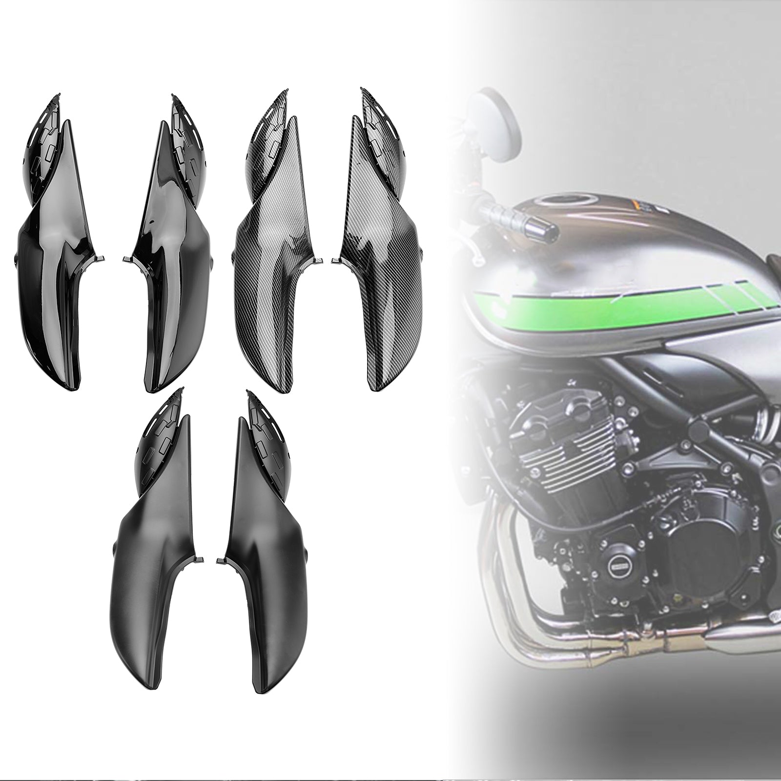 2018-2024 Kawasaki Z900RS Side Painel Painel Protector Cobertings