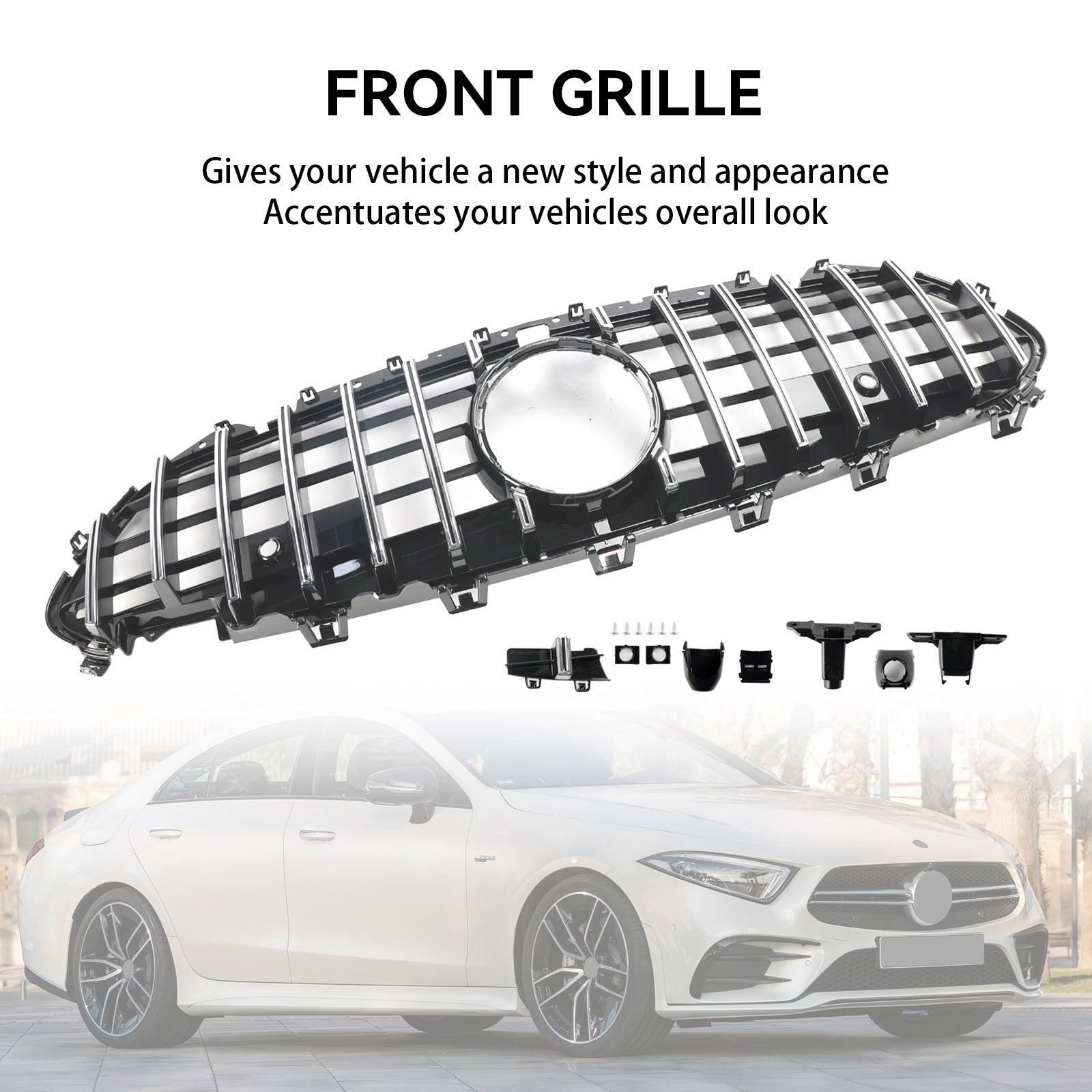 2018 2019 2020 2021 2022 2023 2024 Mercedes CLS C257 W257 Coupé Krom støtfangergrill foran