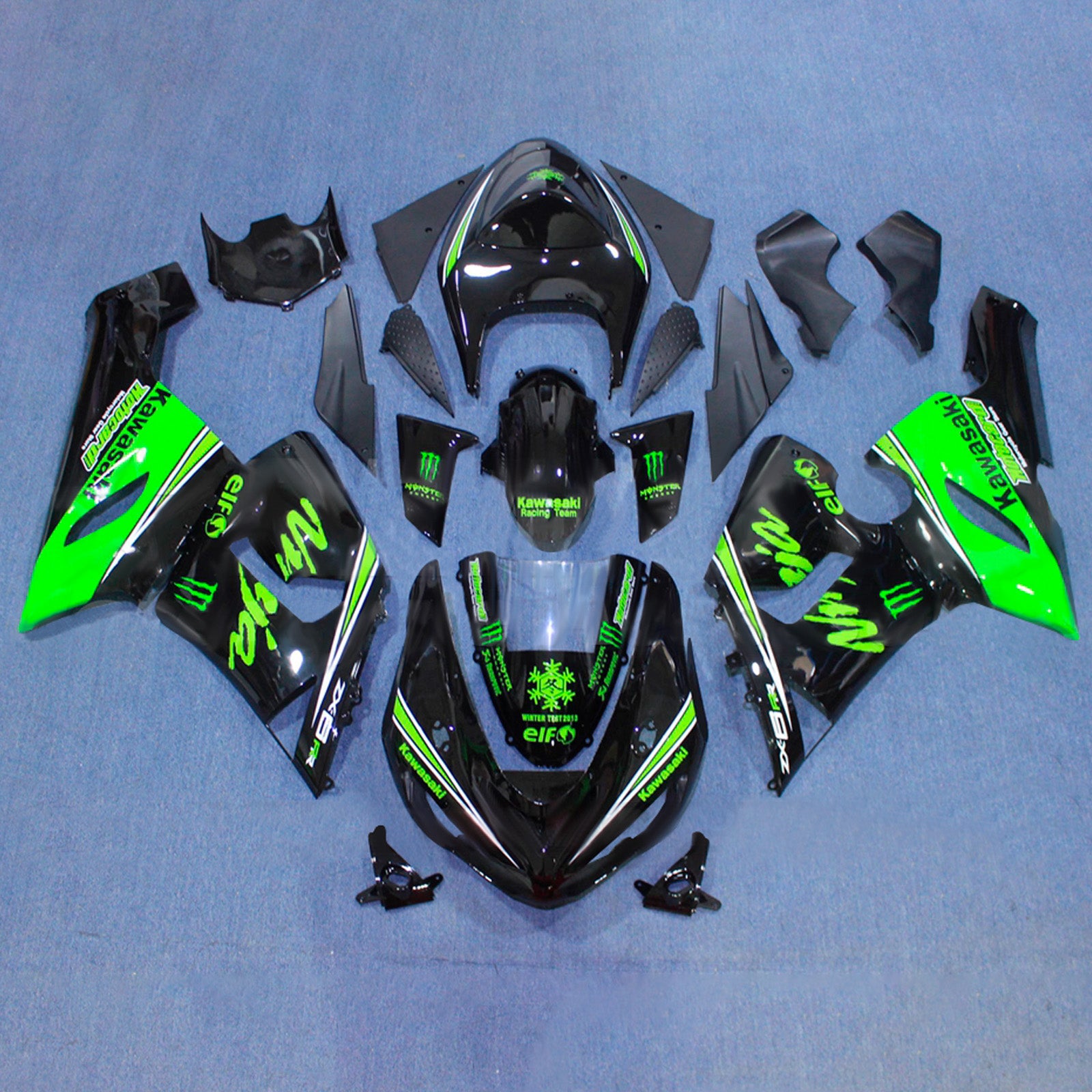 Injection Fairing Kit Bodywork Plastic ABS fit For Kawasaki ZX6R 636 2005-2006