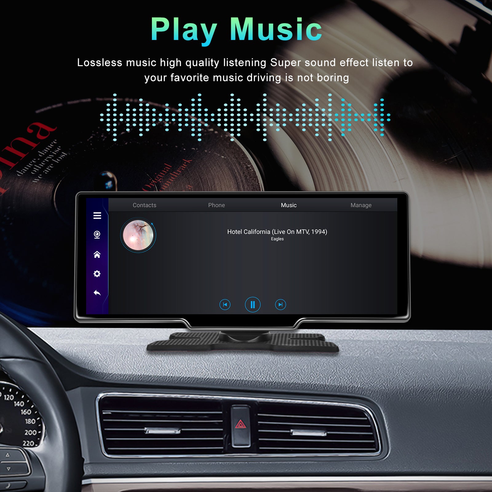 10.26" Draagbare Bluetooth-autonavigatie Draadloze CarPlay HD Groot touchscreen