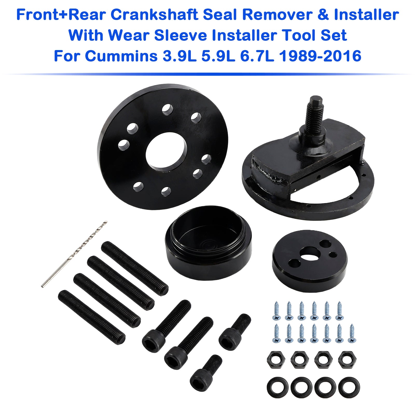 Extractor de sellos de cigüeñal delantero y trasero para Cummins 3.9L, 5.9L y 6.7L (1989-2016) & Herramienta de instalación