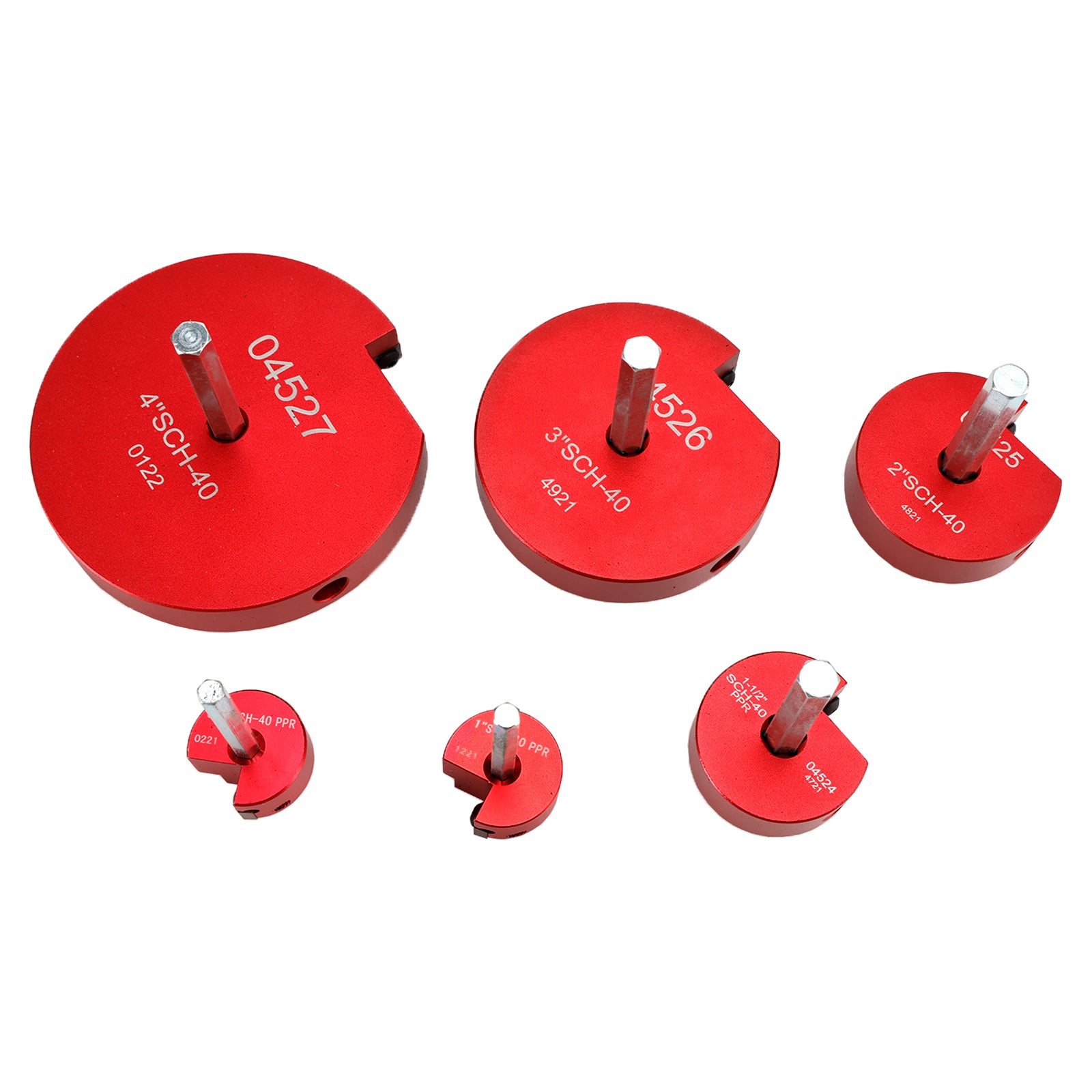 04529 For PPRK6 plastrørkobling, opprimmer, 6-delers sett, passer til standard 1/2"Driller
