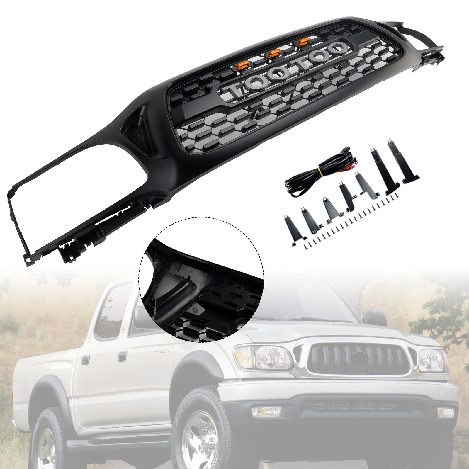 Grille de pare-chocs avant en nid d'abeille Toyota Tacoma TRD PRO 2001-2004