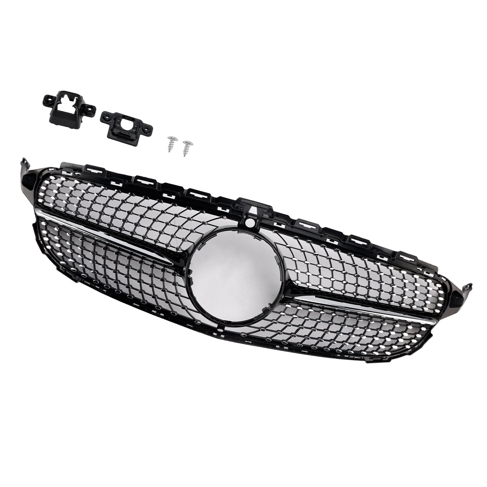 Diamond Front Grille Fit Benz C-Klasse W205 C250 C300 C400 2015-2018