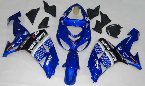 2006-2007 Kawasaki ZX 10R Blue Black Racing Fairings Generic