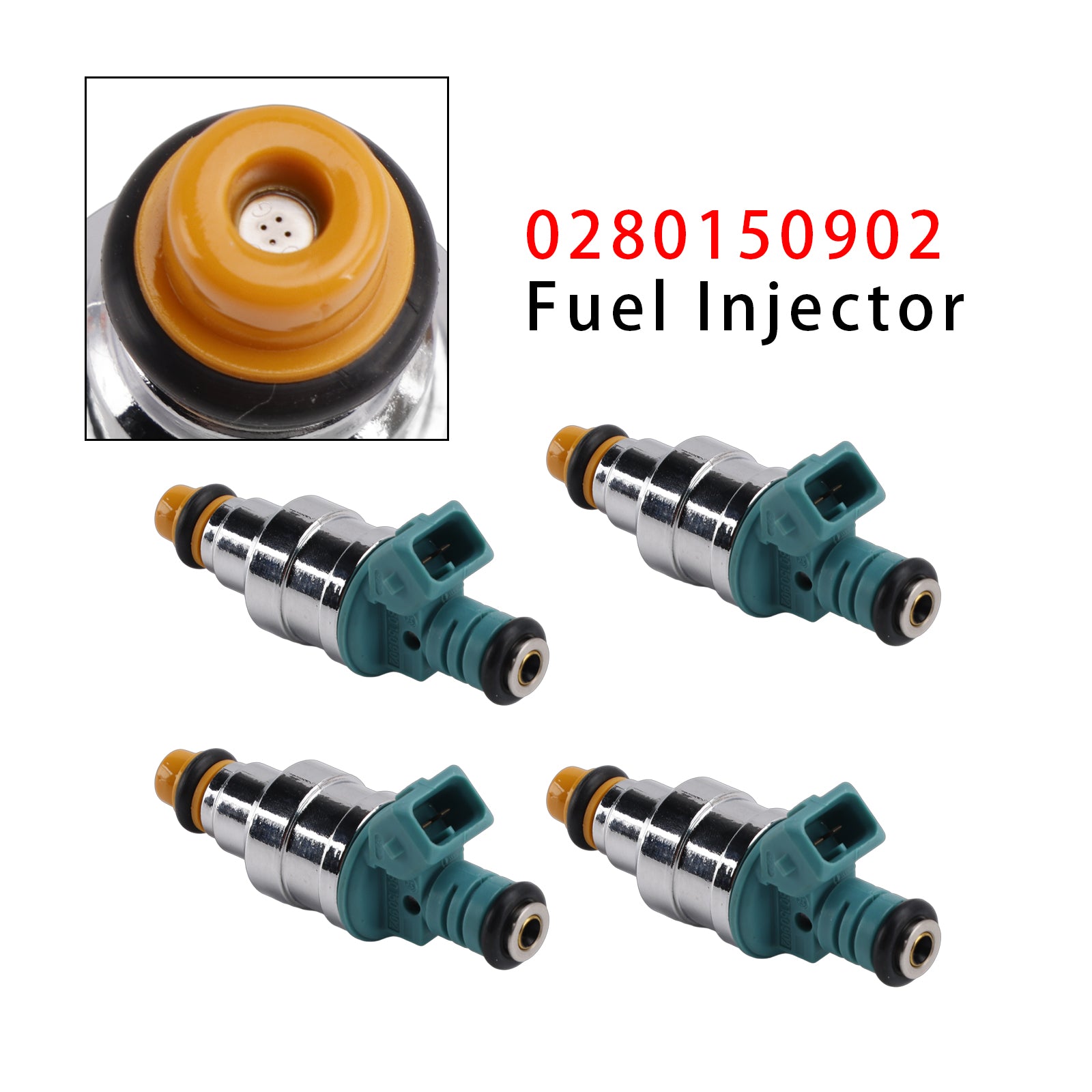 4Pcs Fuel Injector For Volkswagen Golf Cabriolet Jetta Fox 1.8L I4 0280150902