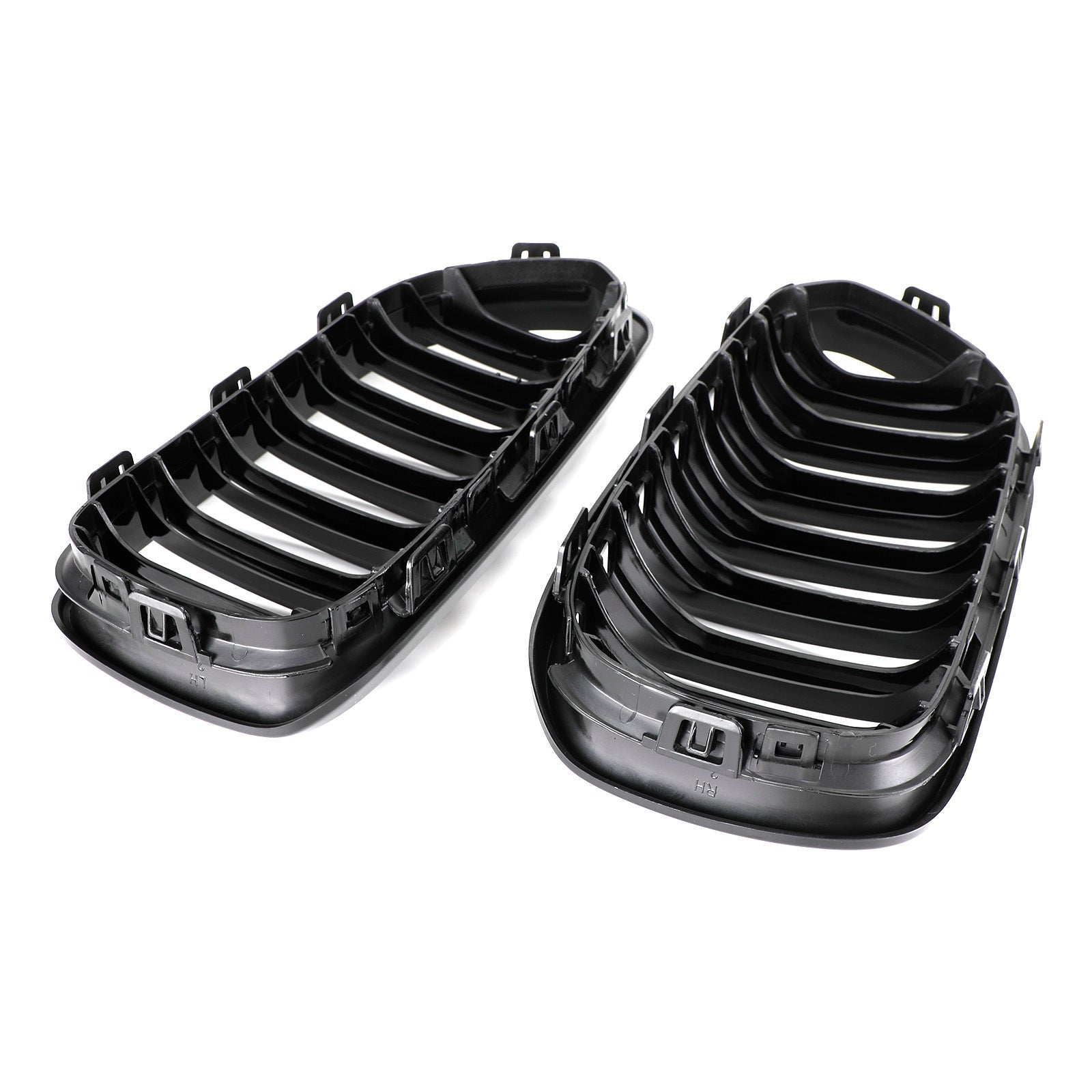 2015-2017 BMW Serie 1 F20 F21 Parrilla de riñón doble frontal negra brillante