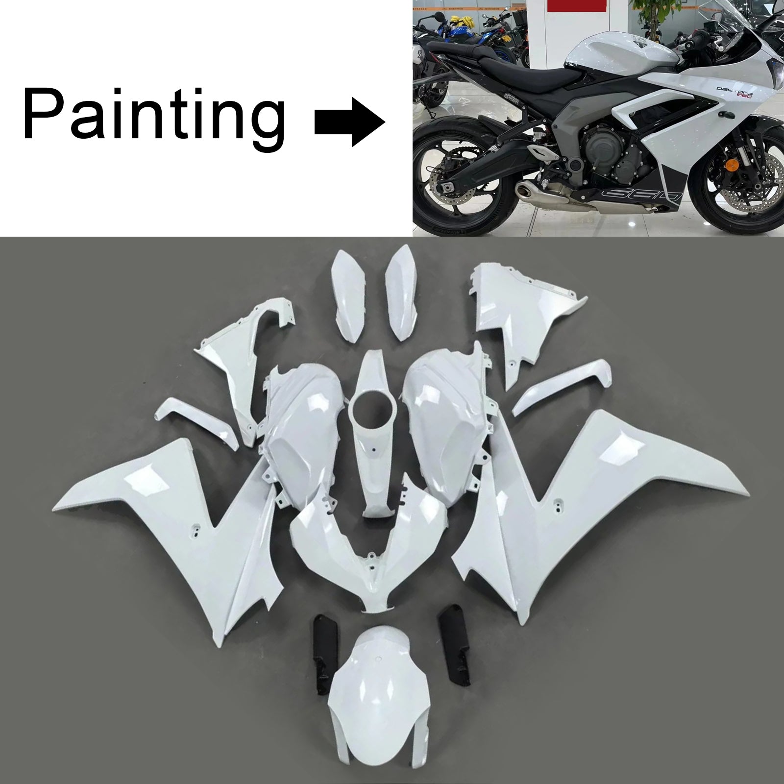 2024-2025 Triumph Daytona 660 vstrekovanie kapotáže Kodework Plastic Abs