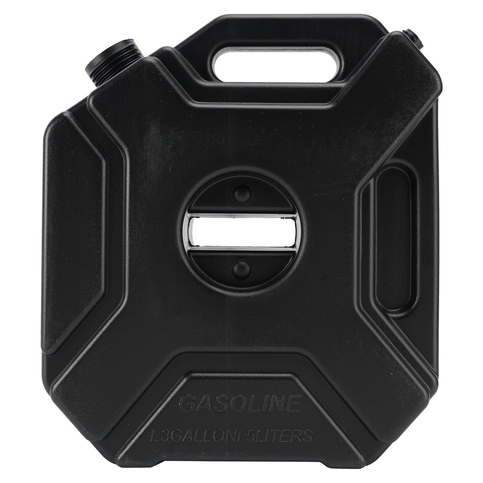 LOCKABLE MOTORCYCLE 5L OIL CAN FUEL CONTAINER RESERVE CANISTER W/HOLDER BLACK