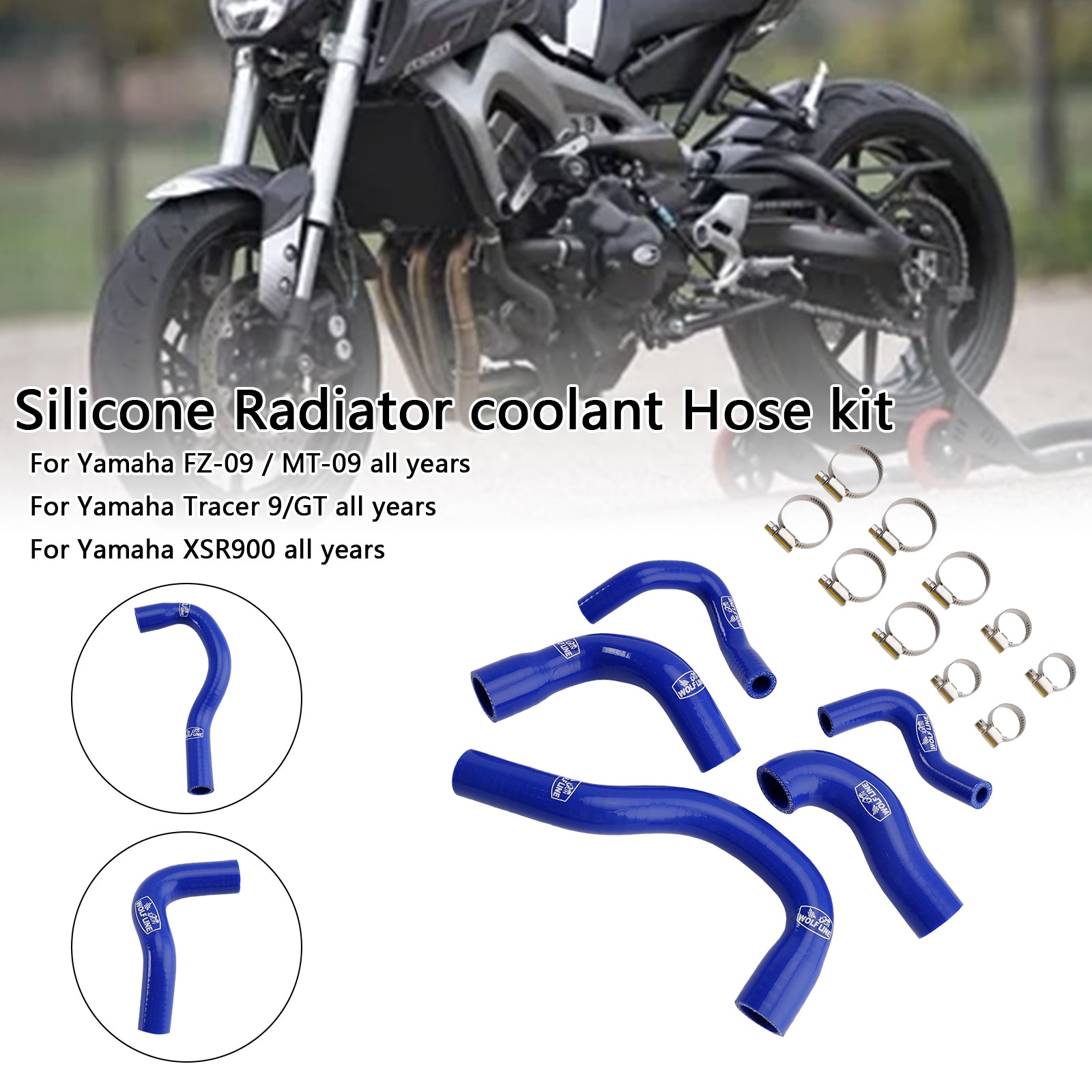Yamaha MT-09 XSR900 TRACER 9/GT Todos os anos Silicone Radiator Coolant Mangueira