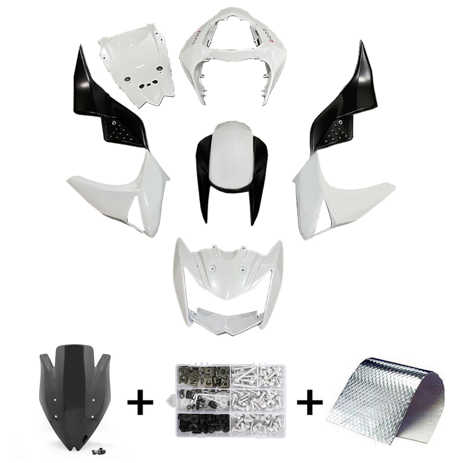 2007-2009 KAWASAKI Z1000 injektionsmässa kit Bodywork Plastic ABS