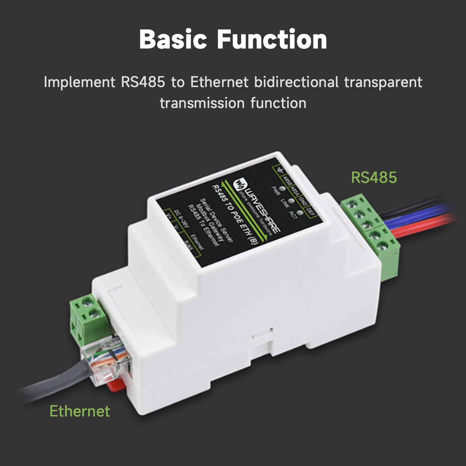 Industriell klass Rs485 till RJ45 Ethernet-modul Multi-värd till seriell portserver
