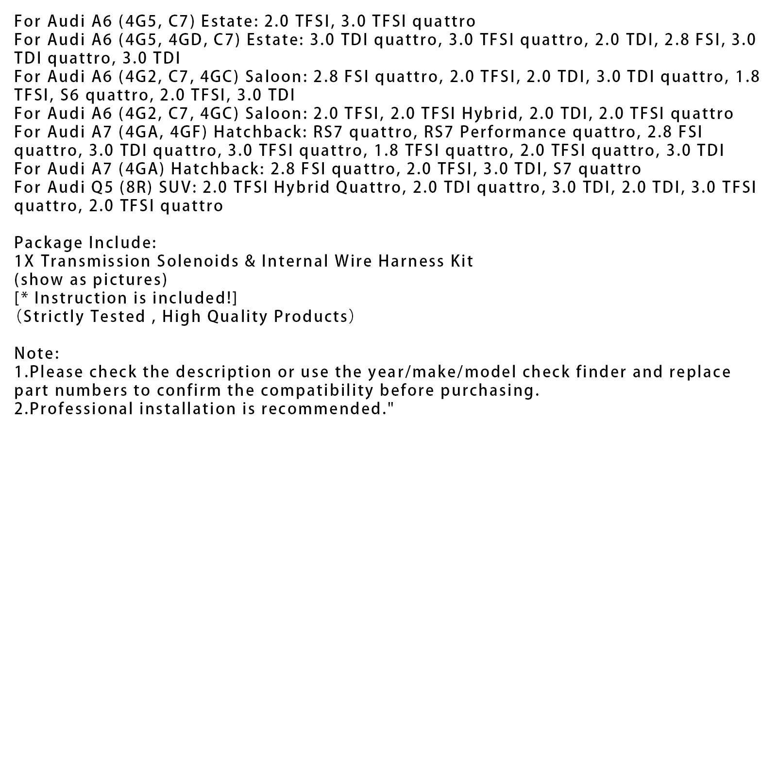 Kit de réparation mécatronique pour faisceau de transmission Audi A6 (4G5, C7) Estate 0B5
