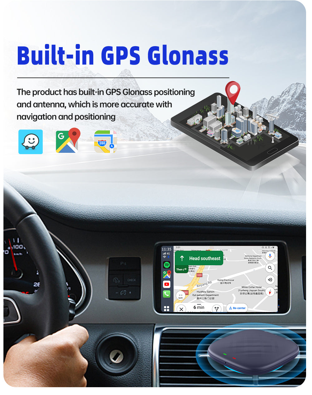 Carlinkit Carplay AI Box Plus Android 13 8+128GB draadloze auto Bluetooth-adapter