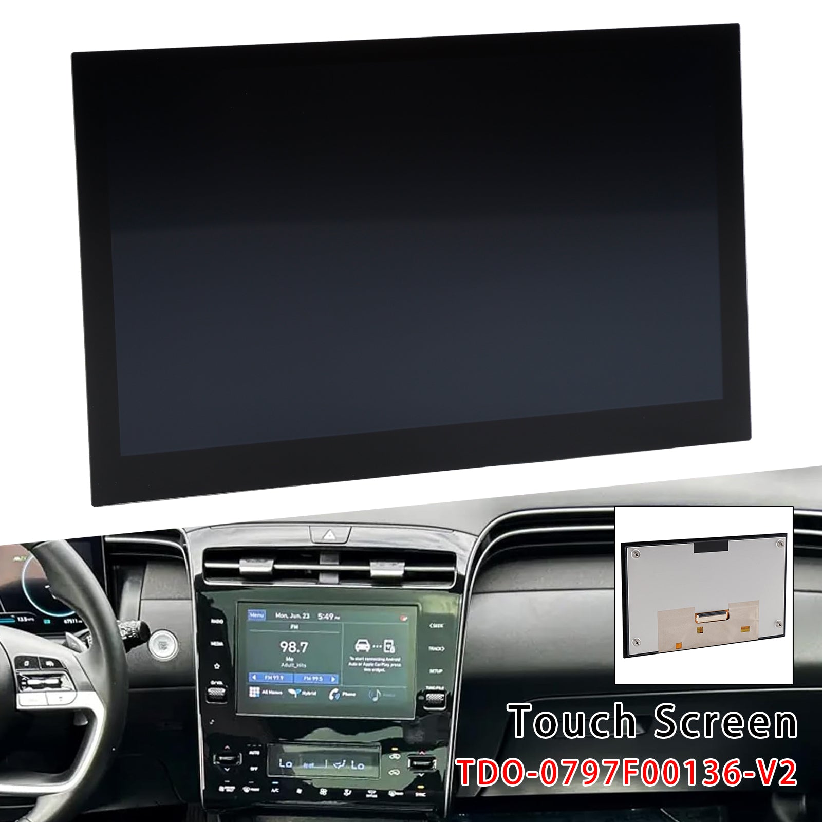 2021-2023 Hyundai Verna Solaris 8" LCD Touch Screen Digitizer TDO-0797F00136-V2