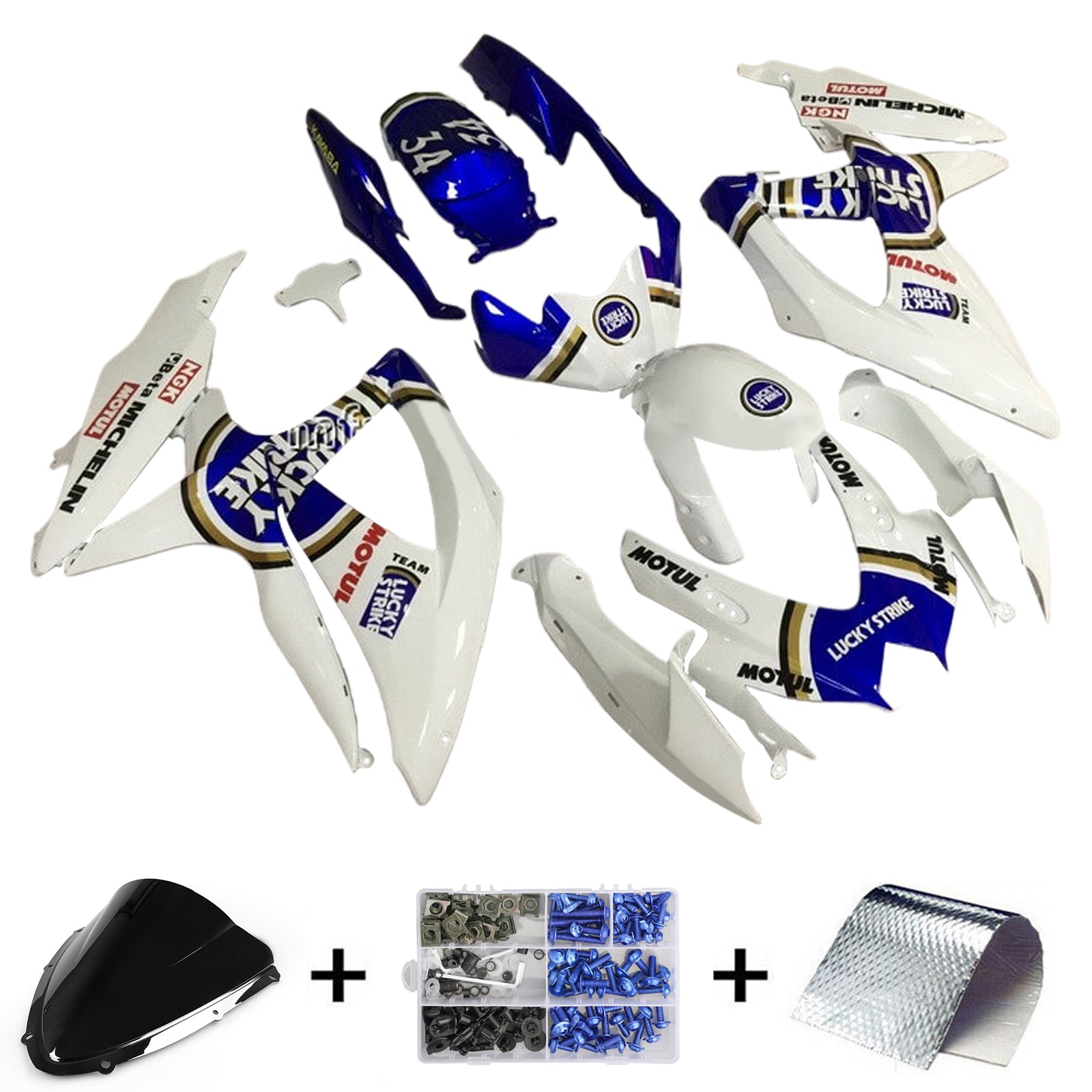 2008-2010 Suzuki GSXR 600/750 K8 Injeksjon Fairing Kit karosseri plast abs ABS