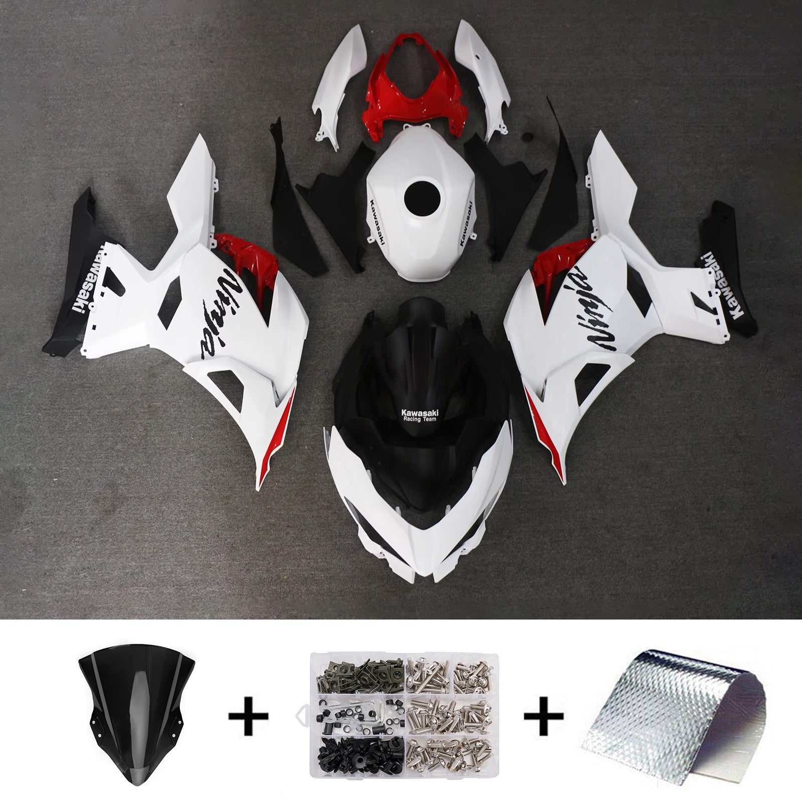 Kit carena iniezione carrozzeria in plastica ABS adatta per Kawasaki EX400 Ninja400 2018-2024