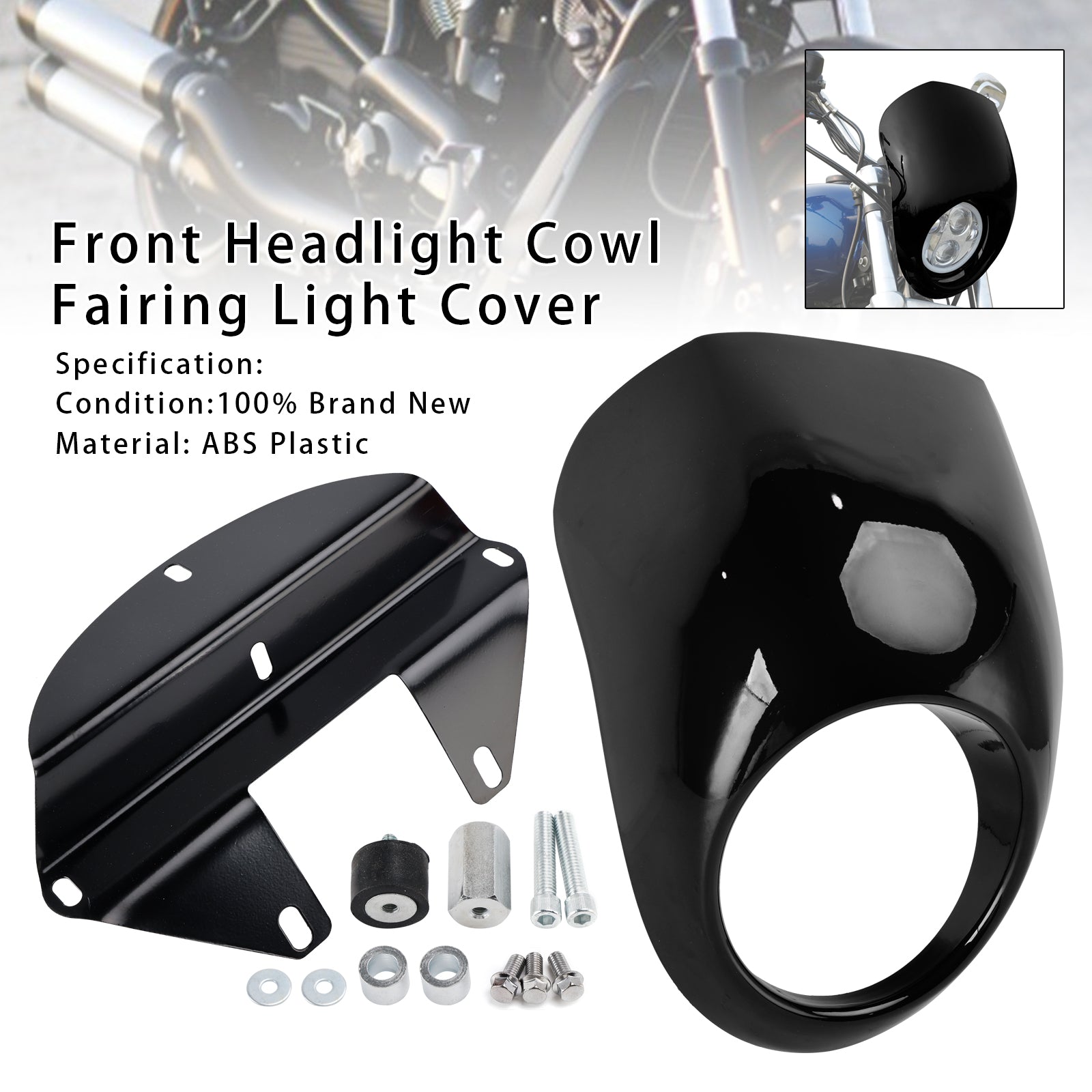 1973-up Sportster Dyna XL 883 1200 FX Headlight Fairing Light Cover