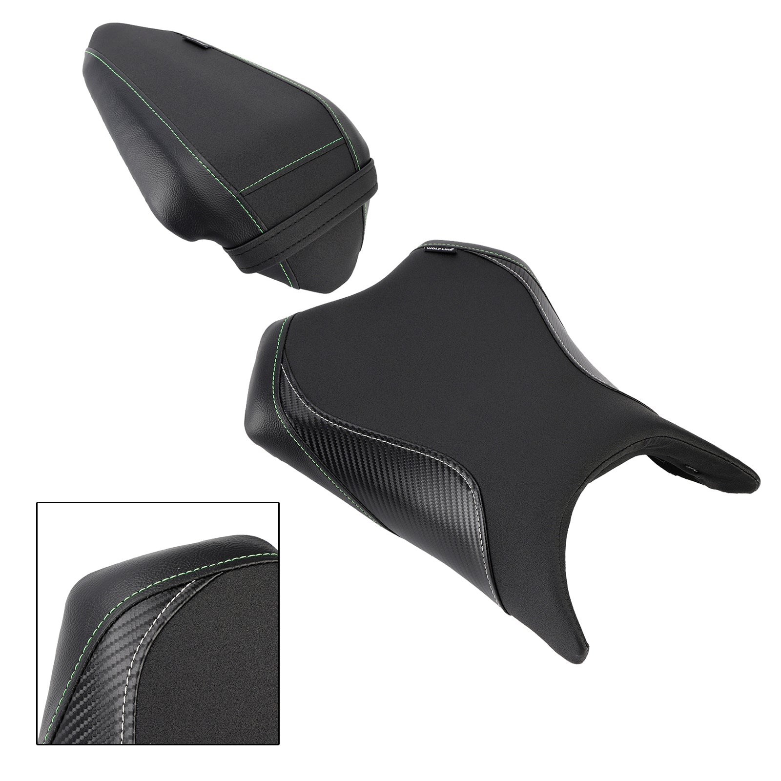Front&Rear Raider Passenger Cushion Kit Black1 For Kawasaki Ninja 500 Z500 24-25