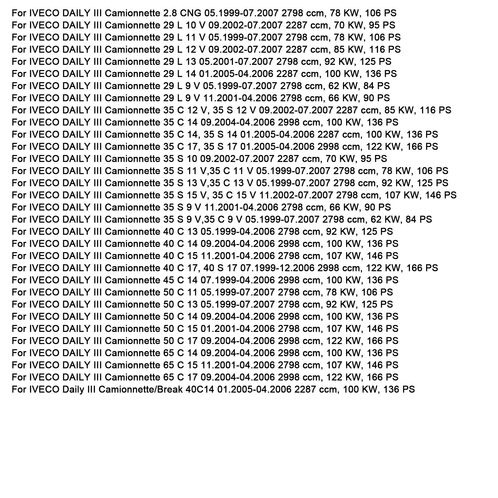 1989-2006 Iveco Daily II III Autobus Autocar Fuse Box 2997086 4838244