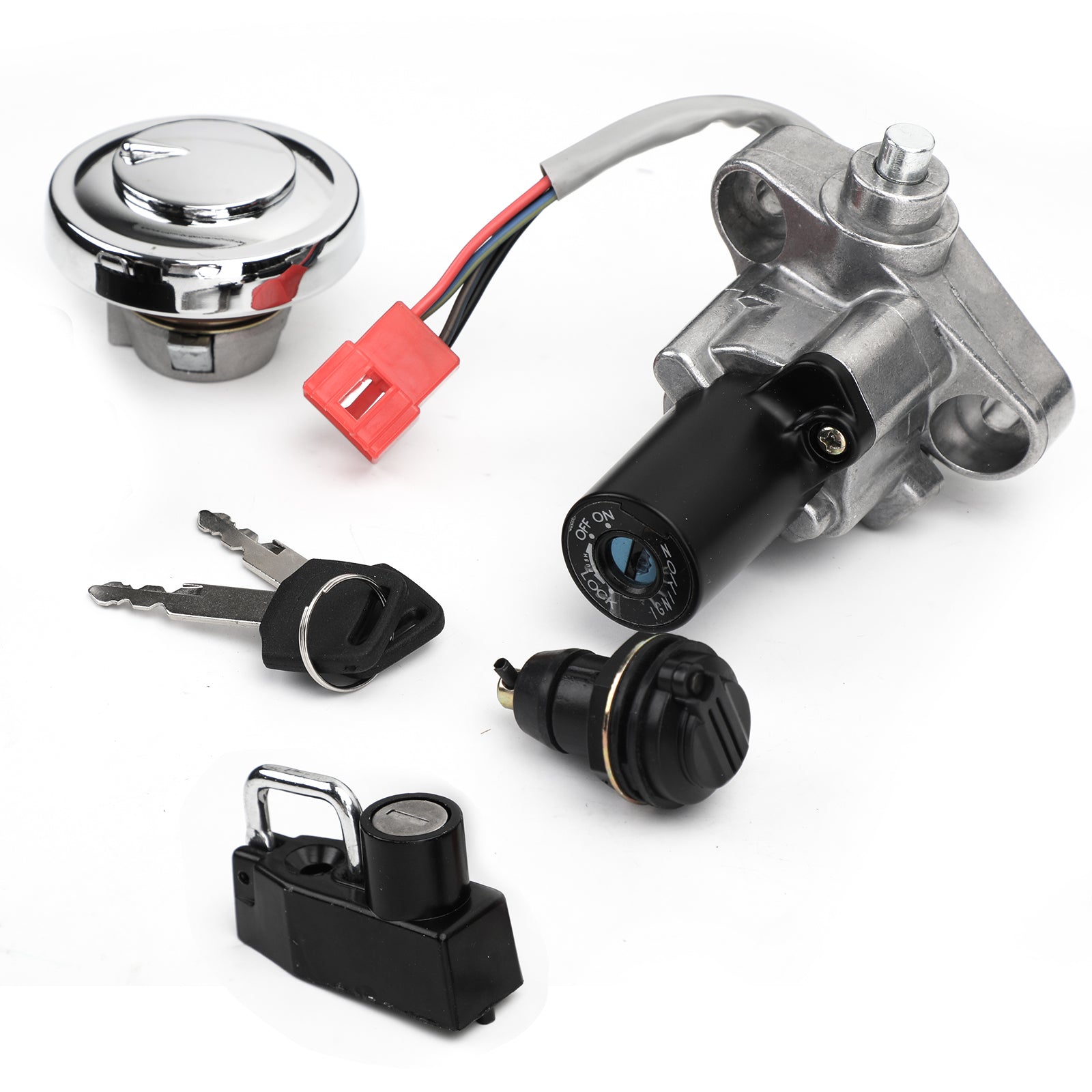 Conjunto de trava de depósito de combustível e interruptor de ignição com chave para Yamaha V-Star 650 & 1100