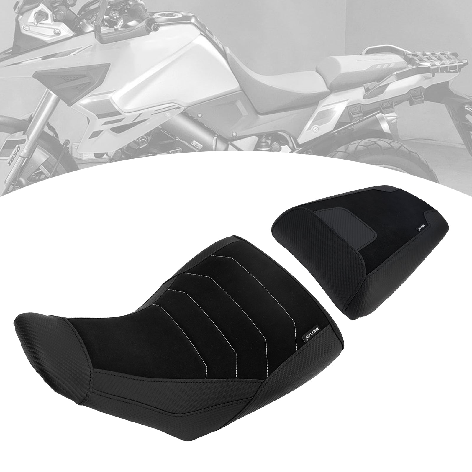 Lower Front&Rear Driver Seat Pillion Black Fits For Suzuki V-Strom Dl1050 23+