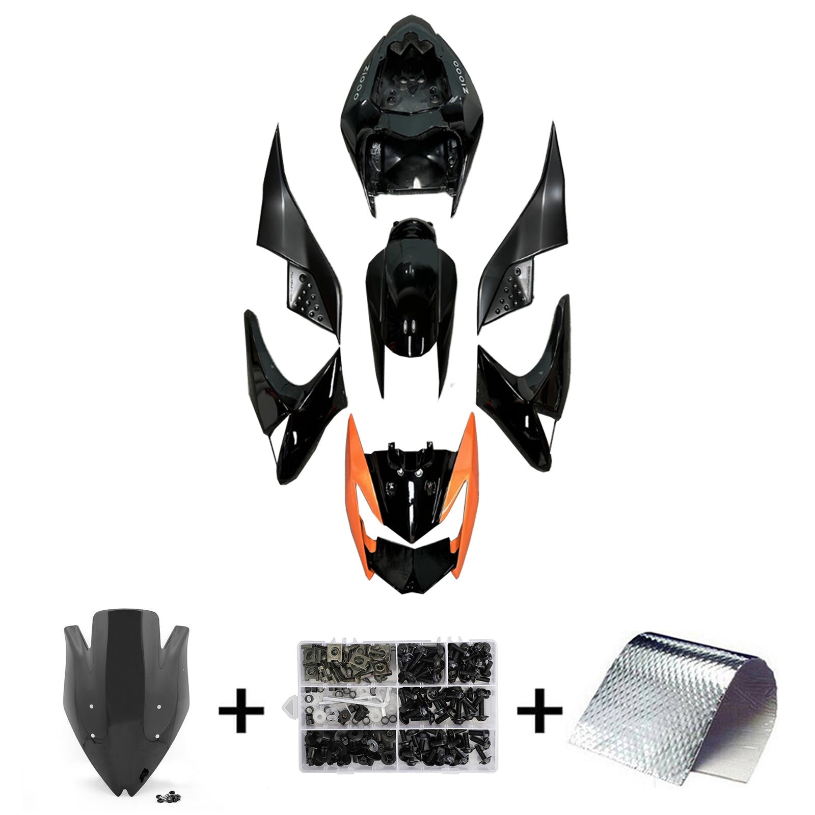 2007-2009 KAWASAKI Z1000 injektionsmässa kit Bodywork Plastic ABS