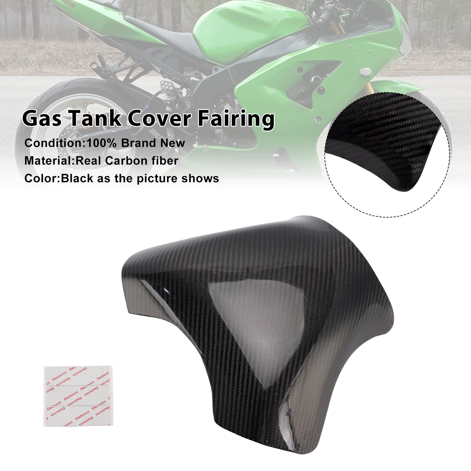 Real Carbon Fiber Tank Cover Fairing For Kawasaki ZX6R 2003-2006