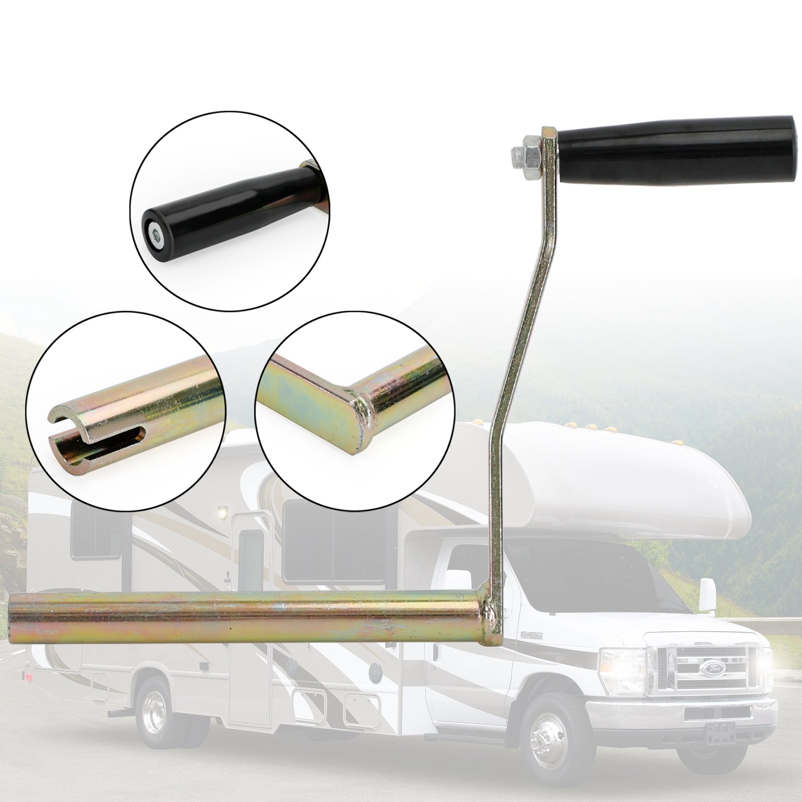 Manivelle de camping-car pour tente Coleman/Fleetwood, bouche ronde